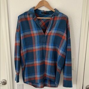 Prana Dante Flanel Top 1/3 button-up